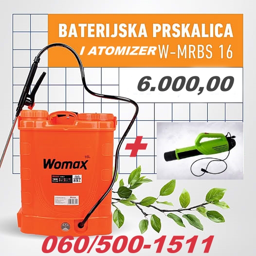 Prskalica akumulatorska WOMAX i ručni atomizer